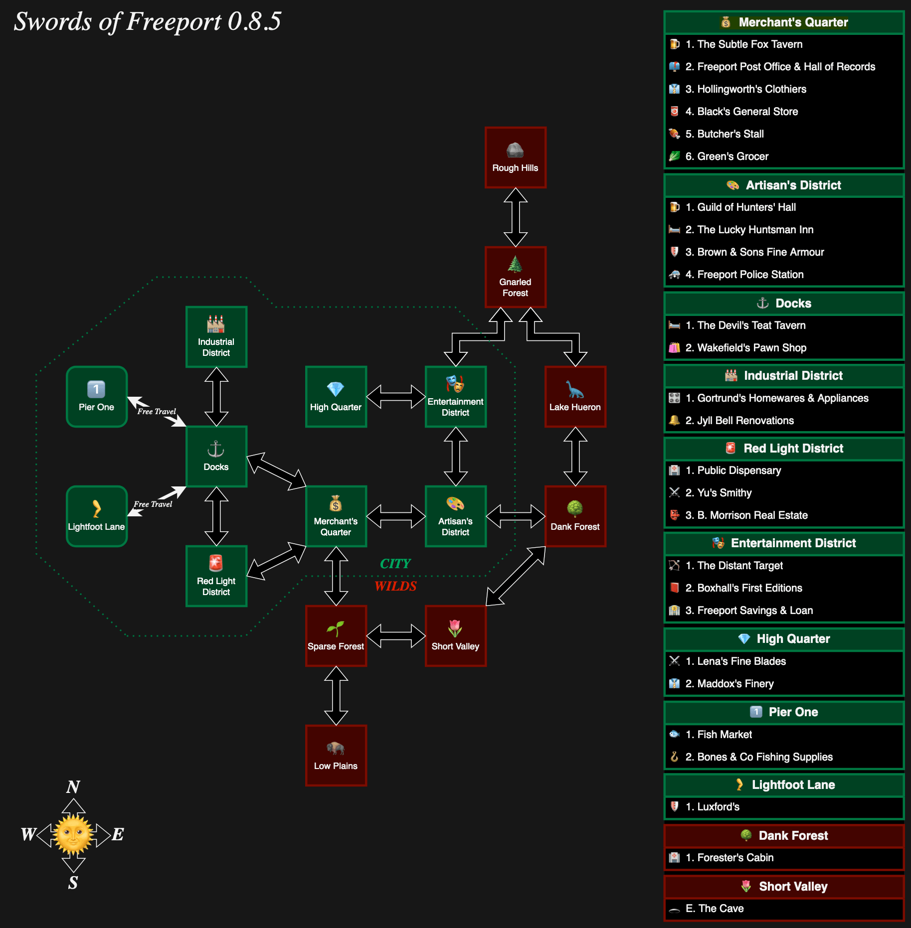 Map of Swords of Freeport 0.8.5